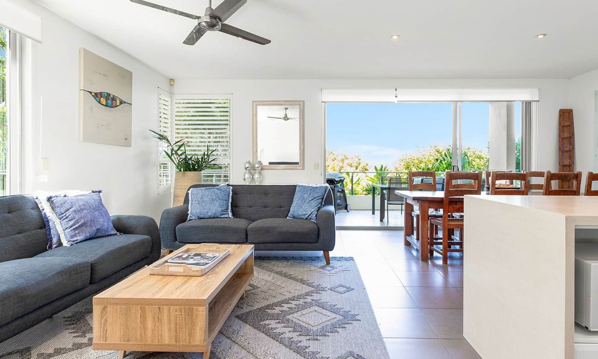 Sunshine Beach Apartment | 1 Alpha Huge wrap-around balcony - all on one level - garden outlook