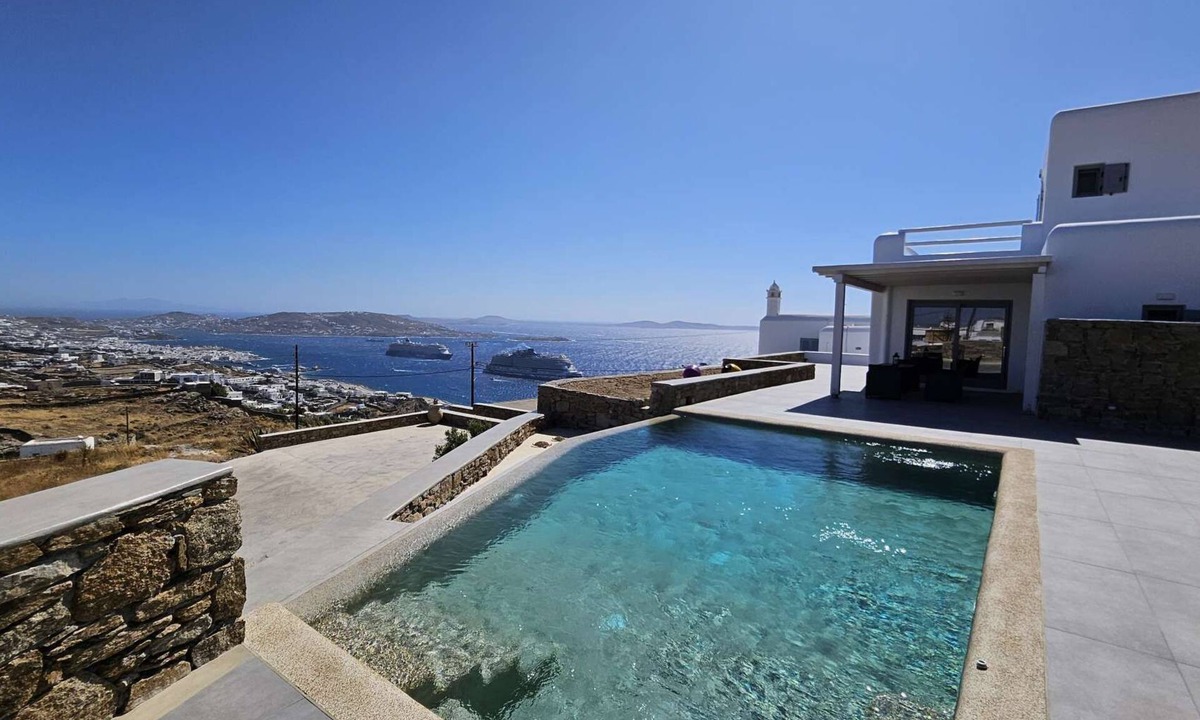 Tourlos Villa | Aether Mykonos 3BR Villa with Port & Town Views