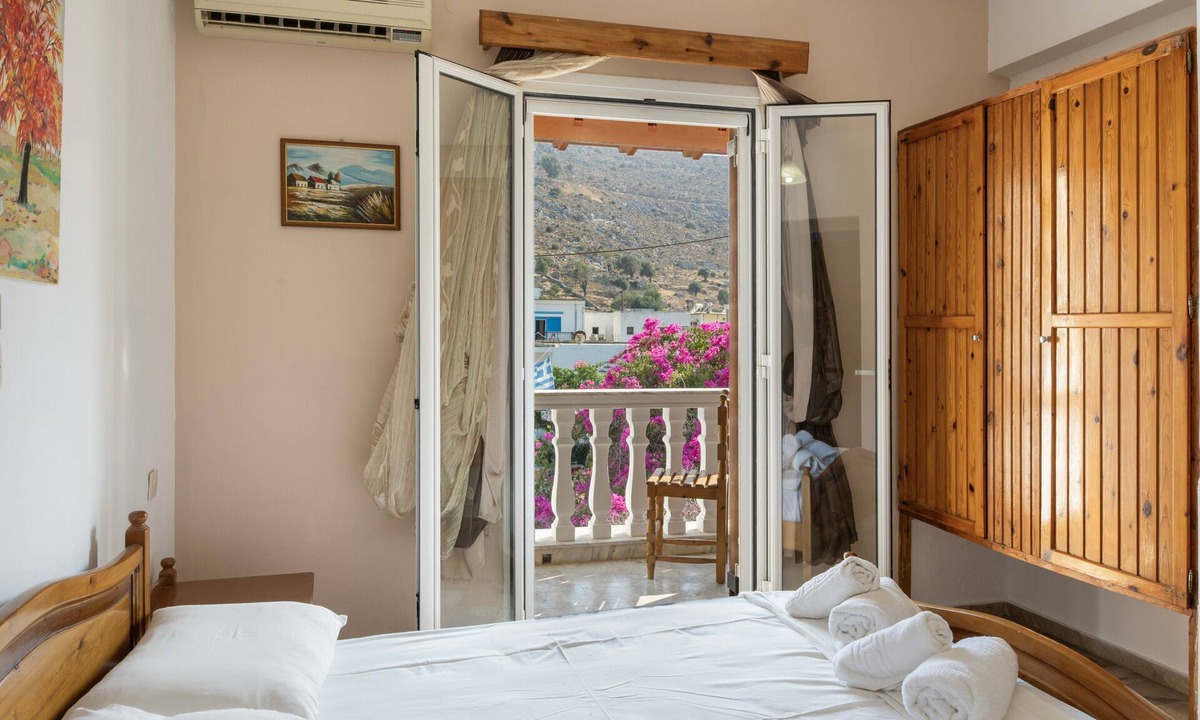 Kalymnos Apartment | Bed and Breakfast 'Double Room No 9' with Sea View, Wi-Fi and Air Conditioning