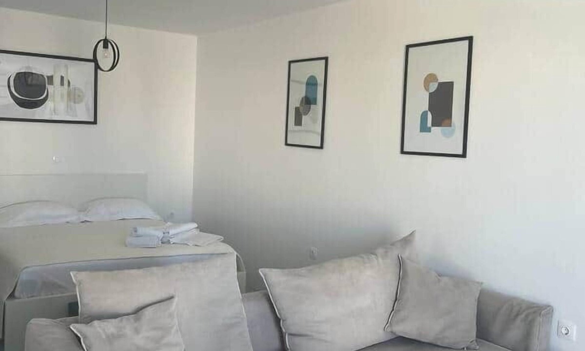 Parikia House | Minimal Grey Apartment Pool-front in Paros