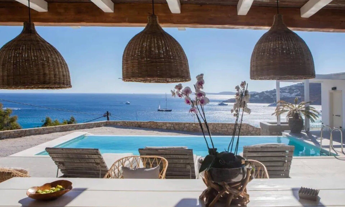 Platis Gialos Villa | My Rental Homes - Villa Sonia with pool, Jacuzzi bathtub, sea view