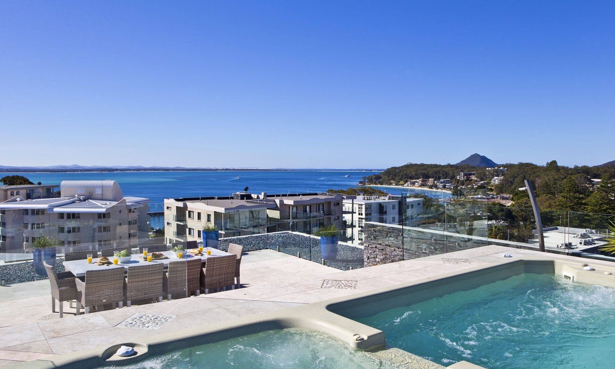 Nelson Bay Apartment | Penthouse Palace - Private Heated Pool and Spa