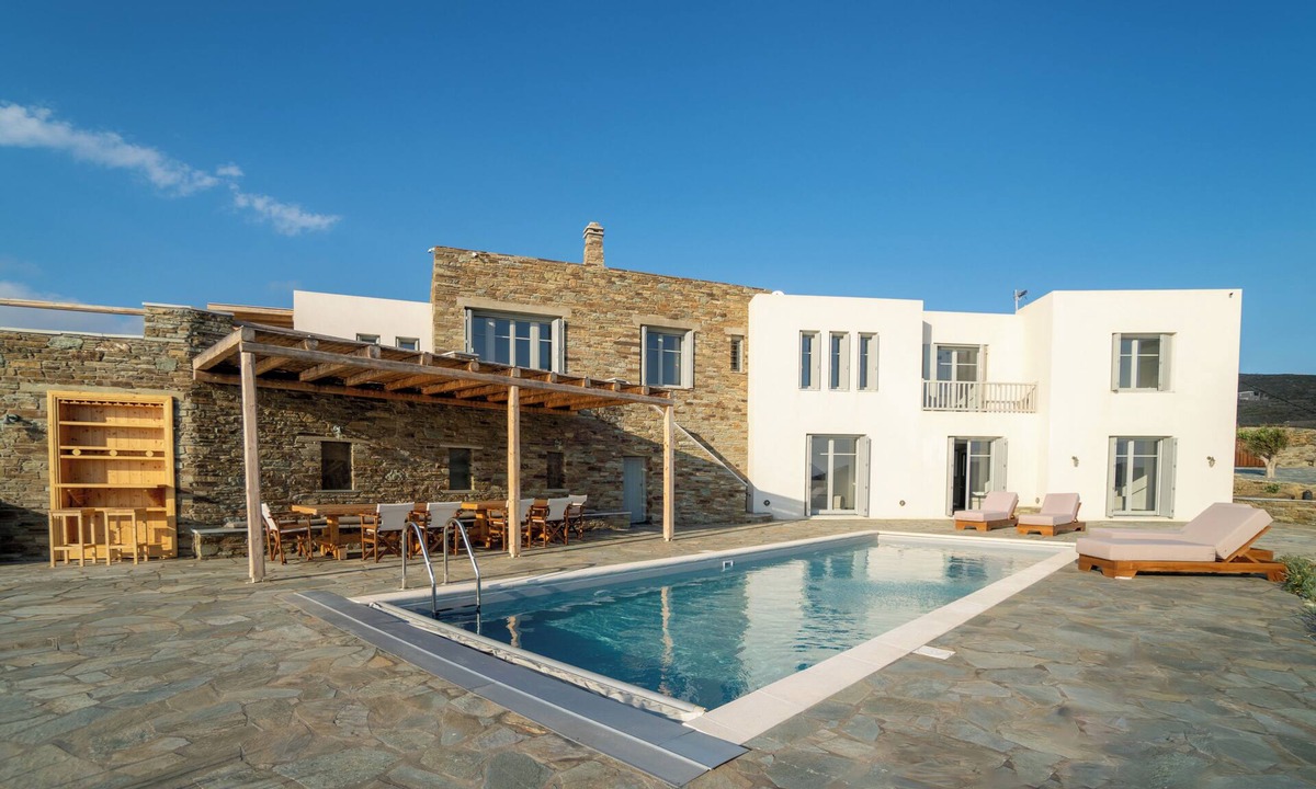 Andros Villa | Seahorse Villa Andros: Beachfront with Private Pool