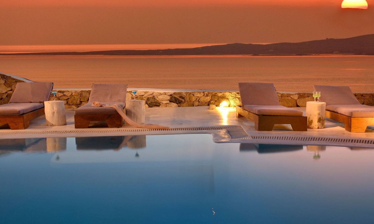 Agios Ioannis House | SUPERB BEACH ACCESS LUXURY SEA VILLA POOL by Calypso Sunset by Interhome