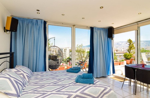 Palaio Faliro Apartment | Athens Panoramic Top floor view private terrace