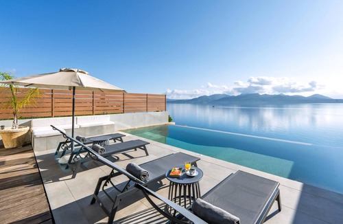 Nikiana Villa | Contemporary Villa with Sea Views and Pontoon Access near Tavernas