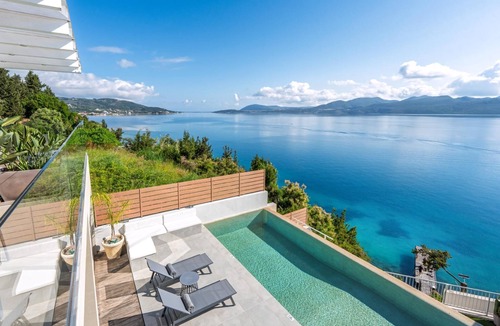 Nikiana Villa | Contemporary Villa with Sea Views and Pontoon Access near Tavernas