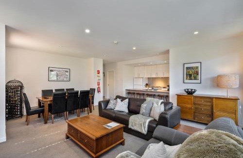 Thredbo Apartment | Elevation 2 bedroom with guest room gas fire and mountain views