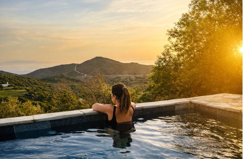 Andros Apartment | Kotseli Garden Residence on Andros Island: Pool, Seaview & Sunset