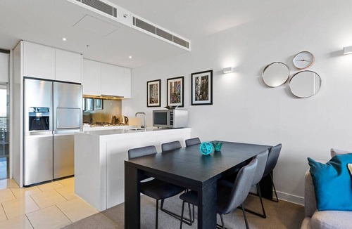 Melbourne Central Business District Apartment | Laurent · `Laurent` Balcony Views | Steps from Laneway Vibes