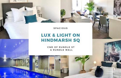 Adelaide Central Business District Apartment | Lux 2BR Apt on Hindmarsh SQ-Pool-Gym-Sauna-Parking