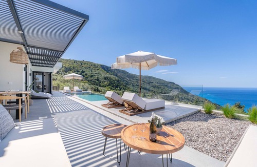 Kalamitsi Villa | Luxury Villa 'Nimbus Villas' with Ionian Sea Views, Private Pool & Modern Design in Kalamitsi