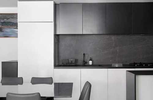 North Melbourne Apartment | Modern Minimalism Slate Chic in the City
