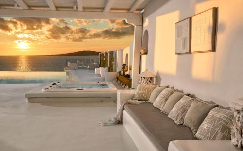 Agios Ioannis Villa | Mykonos Sea&Sunset view villa pool-hot tub by Calypso Sunset Villas