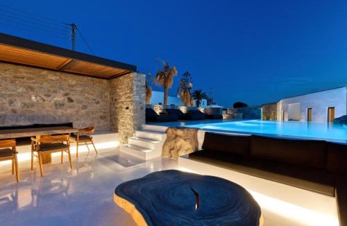 Mykonos Town Villa | Mykonos Town Black Villa with Cave Heated Pool
