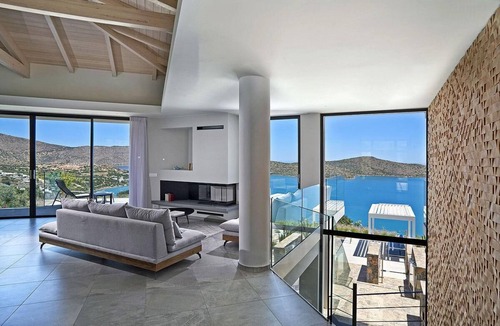 Elounda Villa | Panoramic Sea Views to Spinalong Island with a heated pool