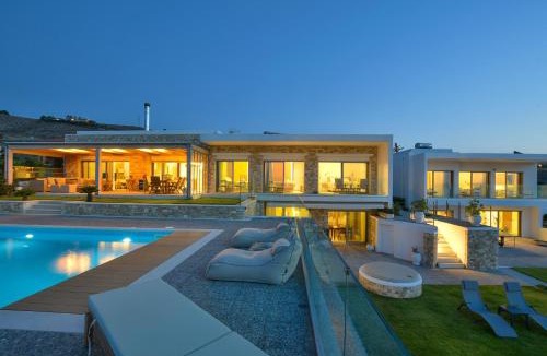 Vathianos Kampos Villa | Premium SeaView Villa GG with Private Pool, Sauna and Gym