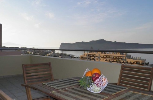 Kato Stalos Apartment | Spacious apartment with a fabulous view from the balcony