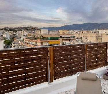 Kallithea Apartment | The Terrace with Acropolis & Athens view
