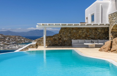 Ornos Villa | Villa Alkira with breathtaking views of the Aegean sea at great location