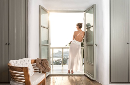 Mykonos Town House | Villa Leon Majestic Unlimited View to the Infinite Blue Waters of the Aegean