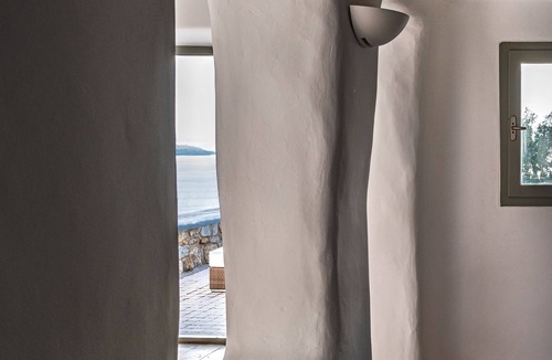Mykonos Town House | Villa Leon Majestic Unlimited View to the Infinite Blue Waters of the Aegean