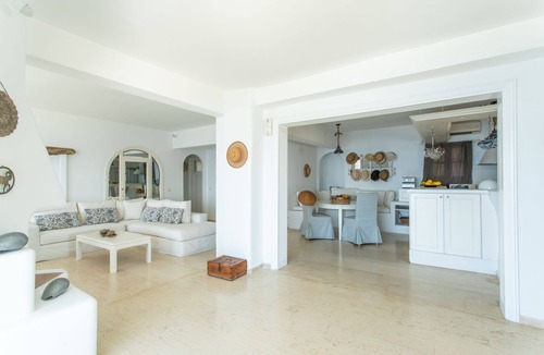 Tourlos House | Villa Magy/Terrace, garden, and pool with beautiful sea view