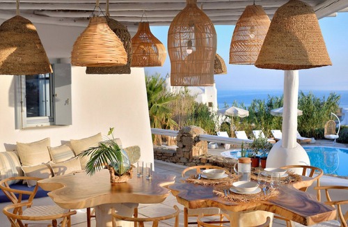 Platis Gialos Villa | Villa Rea Sea View Private Pool ideally for family