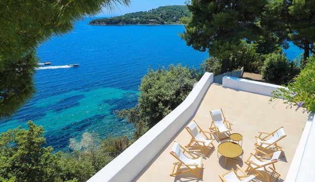 Beachfront Greek Villa in Skiathos with Semi Private Sandy Beach in Skiathos