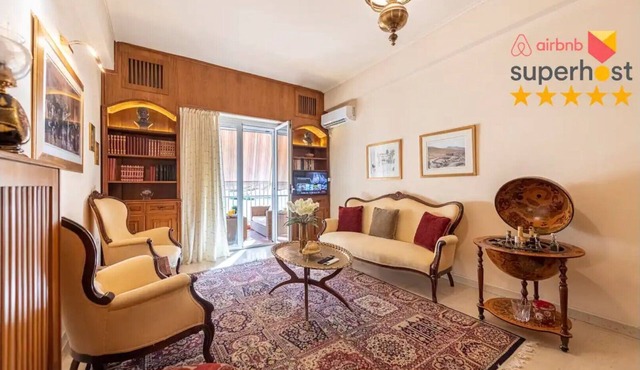 Bright Luxury 80m² Apt in Athens Center/High-Speed Fiber Internet/up to 6pers in Athens