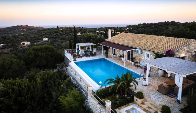 Charming Villa with Stunning Sea Views, Mature Gardens & Private Infinity Pool in Paxos