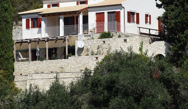 Cliff Top Pool Villa over-looking Lakka Bay Paxos in Lakka