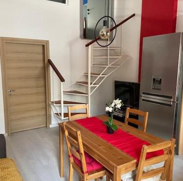 Comfy apartment with low ceiling attic