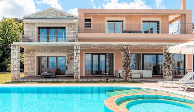 Majestic Corfu Villa Mare Nostrum | 5 Bedrooms | Luxurious Beachfront Villa |. in Corfu