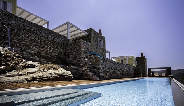 Stone built house with a panoramic sea view & a 25 meters long swimming pool.Hs5