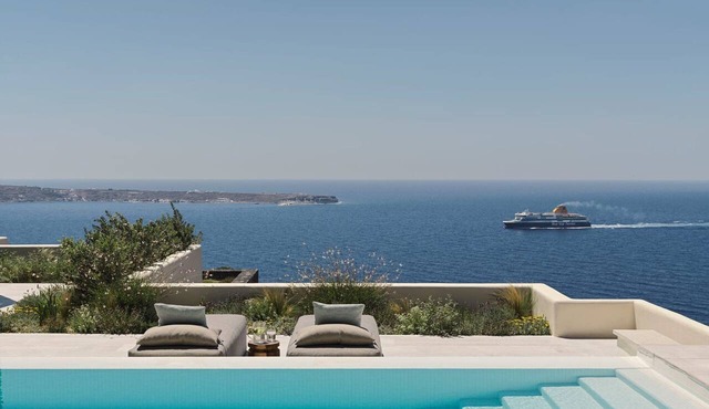 Villa Elythiona, Divine Sea Views, Private Pool, Furnished Terrace, Sanrotini in Santorini