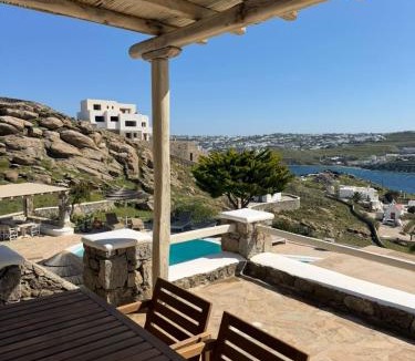 Kanalia House | Stylish villa in Ornos with Amazing View &Pool access